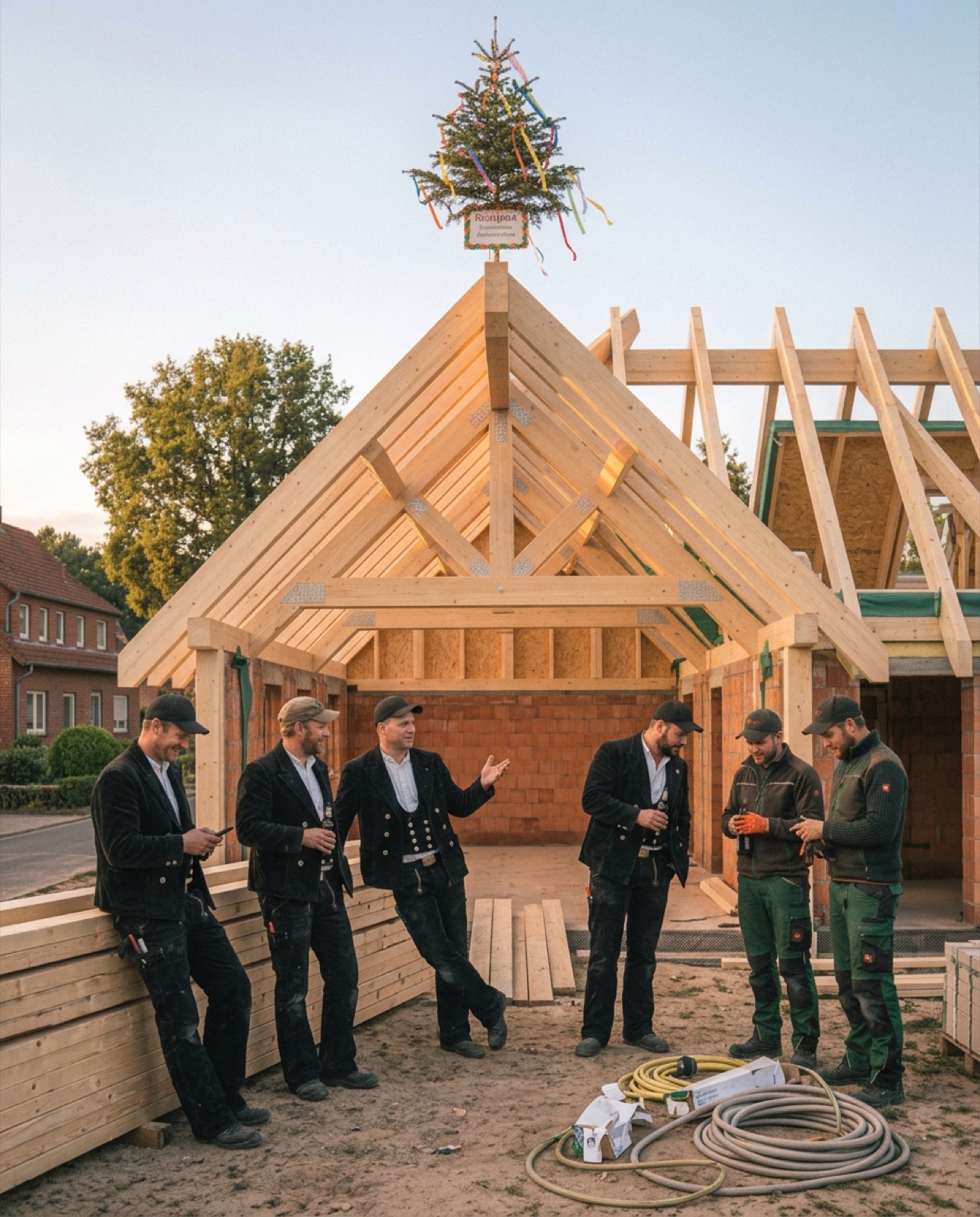 Richtfest mit dem ganzen Team
